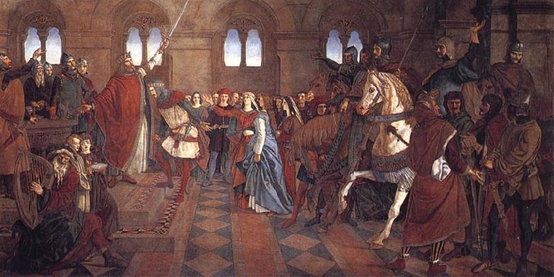 William Dyce Hospitality:the Admission of Sir Tristram to the Fellowship of the Round Table Germany oil painting art